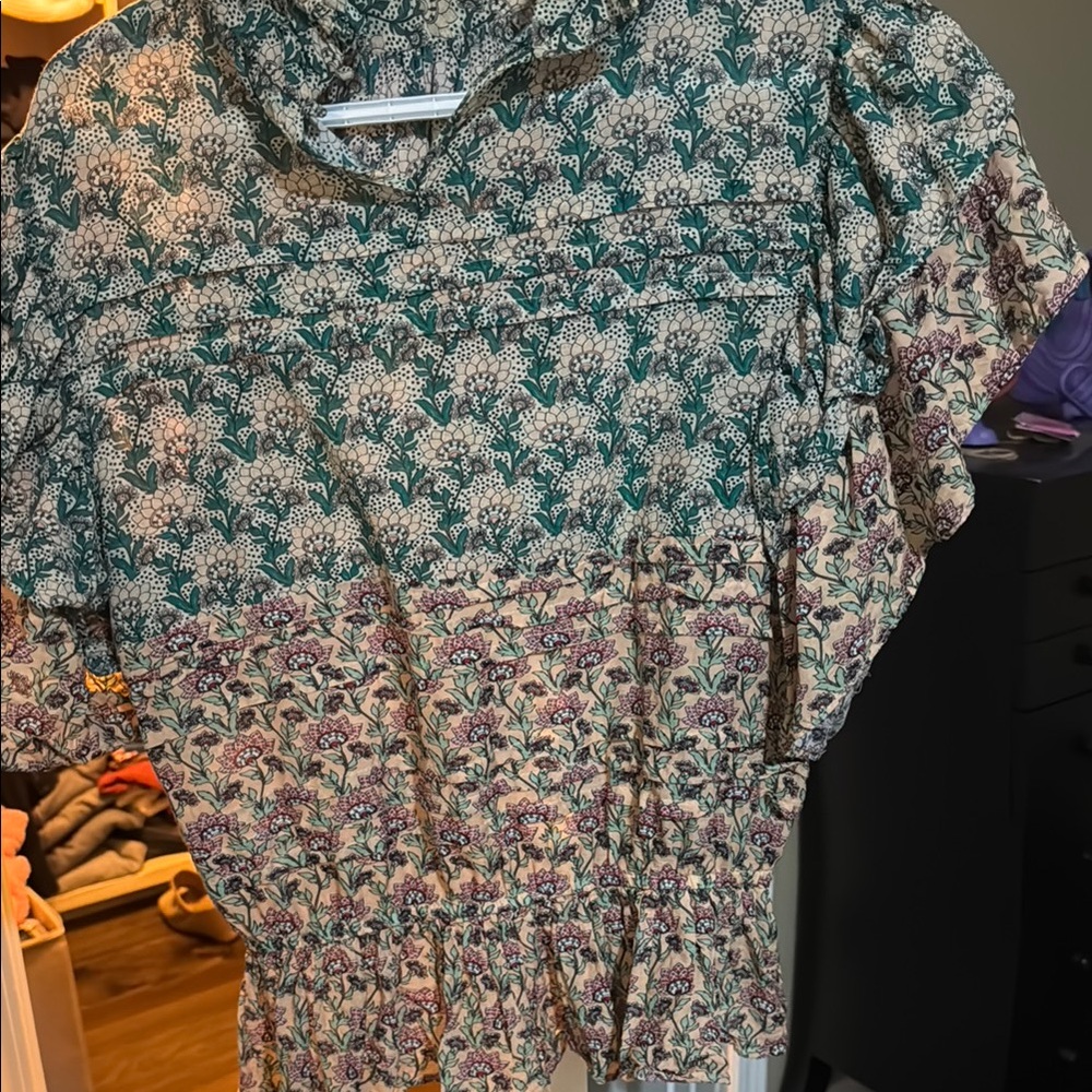 Floral Ruffle Women's Top - Picture 3 of 3